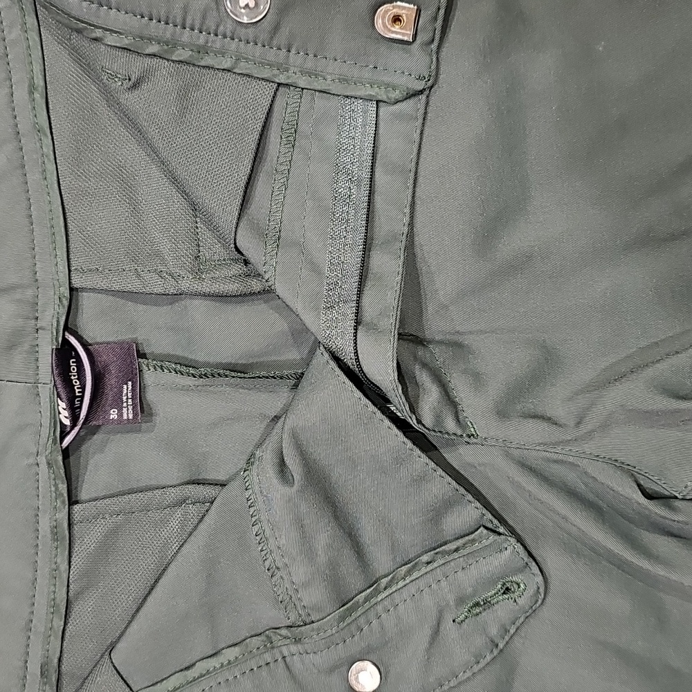 All in Motion Olive Green Flat Front Shorts - Picture 4 of 6